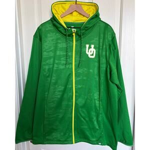 Oregon Ducks Men’s Fanatics Ball Carrier Green Camo‎ Full Zip Hoodie 2XL EUC